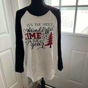 Baseball style holiday shirt